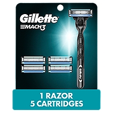 Gillette Mach3 Men's Razor Handle + 5 Blade Refills