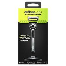 GilletteLabs with Exfoliating Bar by Gillette Razor for Men - 1 Handle, 1 Razor Blade Refill, Includes Premium Magnetic Stand