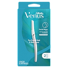 Gillette Venus Facial Razor, Exfoliating Dermaplaning Tool for Face with 2 Blade Refills