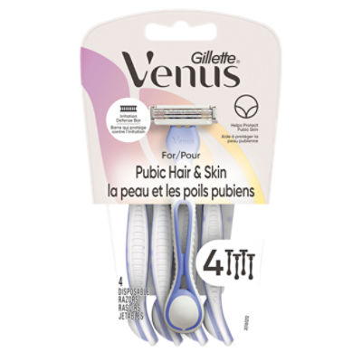 Gillette Venus Women's Disposable Razors for Pubic Hair and Skin, 4ct