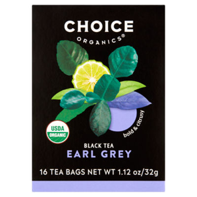 Choice Organics Earl Grey Black Tea Bags, 16 count, 1.12 oz