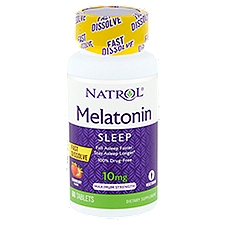 Natrol Maximum Strength Strawberry Flavor Melatonin Sleep 10 mg, Tablets, 60 Each