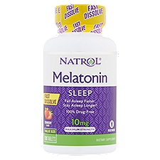 Natrol Maximum Strength Strawberry Flavor Melatonin Sleep Tablets Value Size, 10 mg, 100 count