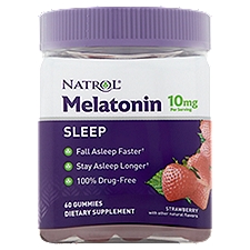 Natrol Sleep Melatonin Strawberry Dietary Supplement, 10 mg, 60 count