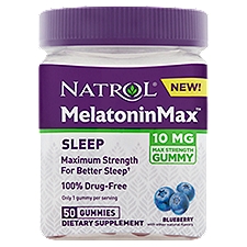 Natrol MelatoninMax Sleep Blueberry Dietary Supplement, 10 mg, 50 count