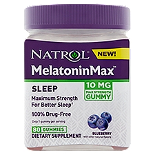 Natrol MelatoninMax Sleep Blueberry Dietary Supplement, 10 mg, 80 count