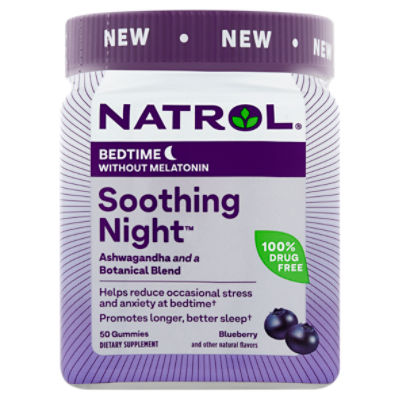 Natrol Soothing Night Blueberry Dietary Supplement, 50 count