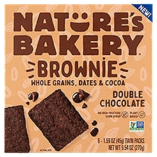 Nature's Bakery Double Chocolate Brownie Twin Packs, 1.59 oz, 6 count
