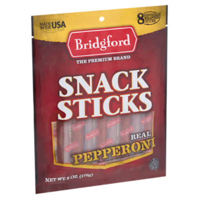 Bridgford Real Pepperoni Snack Sticks, 8 count, 6 oz