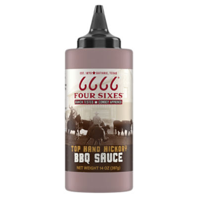 Four Sixes Top Hand Hickory BBQ Sauce, 14 oz