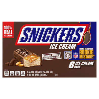Snickers Caramel, Penuts, Peanut Butter Ice Cream Bars, 2.0 fl oz, 6 count