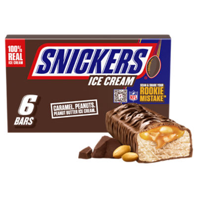 Snickers Caramel, Penuts, Peanut Butter Ice Cream Bars, 2.0 fl oz, 6 count