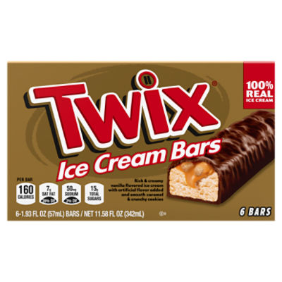 Twix Ice Cream Bars, 1.93 fl oz, 6 count