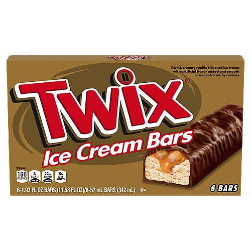 Twix Ice Cream Bars, 1.93 fl oz, 6 count