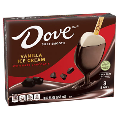DOVE Vanilla Ice Cream Bars with Dark Chocolate 3pk ShopRite