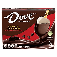 Dove Bar Vanilla with Dark Chocolate, Ice Cream Bars, 8.67 Fluid ounce