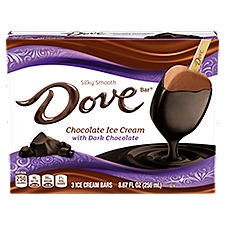 Dove Bar Chocolate Ice Cream Bars with Dark Chocolate, 3 count, 8.67 fl oz