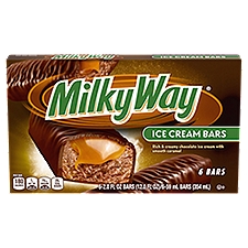 Milky Way Rich & Creamy Chocolate Ice Cream Bars with Smooth Caramel, 2.0 fl oz, 6 count