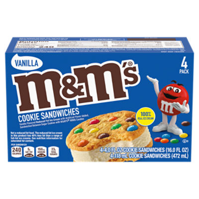 M&M'S Vanilla Ice Cream Cookie Sandwiches 4pk - Price Rite