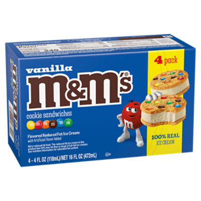 M&M'S Vanilla Ice Cream Cookie Sandwiches 4pk