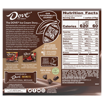 Dove Bar Minis Vanilla & Mocha Ice Cream Bars Variety Pack, 10 count, 7.5 fl oz