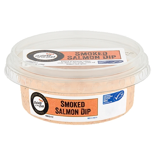 Salads of the Sea Smoked Salmon Dip, 7 oz
A Blend of Imitation Salmon, Cream Cheese, Sour Cream, Sweet Red Peppers and Spices