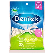 DenTek Triple Clean Floss Picks Value Size, 150 count, 1 Each