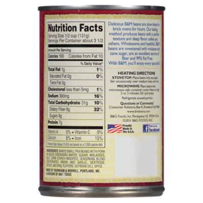 B&M Original with Molasses, Pork & Spices Baked Beans, 16 oz