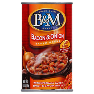 B&M Bacon & Onion with Specially Cured Bacon & Savory Spices Baked Beans, 28 oz, 28 Ounce