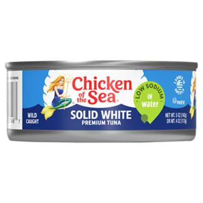 Chicken of the Sea Solid White Premium Albacore Tuna in Water, Low Sodium 5 oz