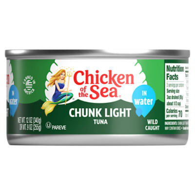 Chicken of the Sea Chunk Light Tuna in Water, 12 oz