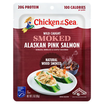 Chicken of the Sea Skinless and Boneless Wild-Caught Smoked Salmon, 3 oz