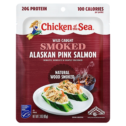 Chicken of the Sea Skinless and Boneless Wild-Caught Smoked Salmon, 3 oz
