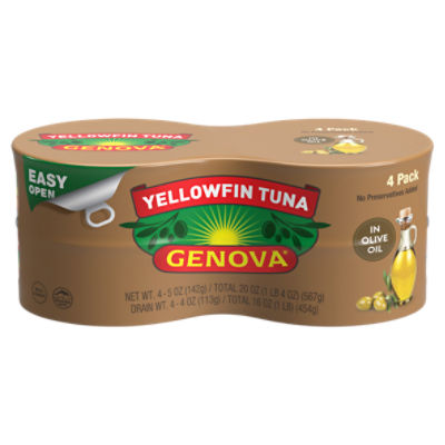 Genova Premium Yellowfin Tuna in Olive Oil 4 5 oz cans Fairway