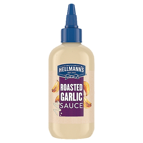 Hellmann's Roasted Garlic Sauce is a fresh addition to your condiment collection. It's made with real garlic for a robust, warm-roasted taste. You can try it as a dip, drizzle or dressing for sandwiches, vegetables or anything else that could use some jazzing up. So versatile, it's a great sauce to have on hand for all kinds of snacks and recipes. nnThe savory taste of real roasted garlic makes this sauce a standout. For those who are looking for an alternative to classic condiments like ketchup and mayonnaise, or dressings like a thousand island dressing and Italian dressing, the versatile and delicious flavor of warm roasted garlic will be a welcome addition to the kitchen.nnPackaged in a handy squeeze bottle for utensil-free usage, this sauce is easy to keep on hand and comes in a flavor that the whole family will like. Hellmann's has always been known for real, simple ingredients- and this condiment is no exception. Containing no artificial flavors or high-fructose corn syrup, it's also gluten and dairy free, and low in added sugars. Now you don't need to eat out to experience the latest flavor sensations. You can make any lunch, dinner or cookout restaurant-worthy with a simple drizzle of this creamy, crave-worthy sauce.