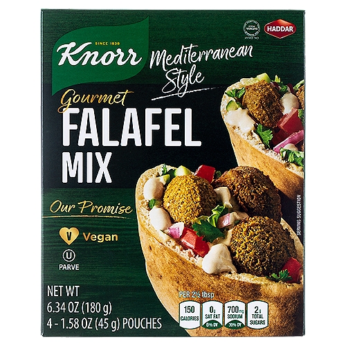 Knorr KOSHER Mediterranean Style Gourmet Falafel Mix, 1.58 oz, 4 count