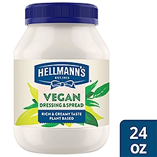 Hellmann's Vegan Dressing and Spread Plant-Based Mayonnaise 24 oz, Pack of 6, 24 Ounce