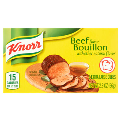 Knorr Extra Large Beef Flavor Bouillon Cubes, 6 count, 2.3 oz, 2.5 Ounce
