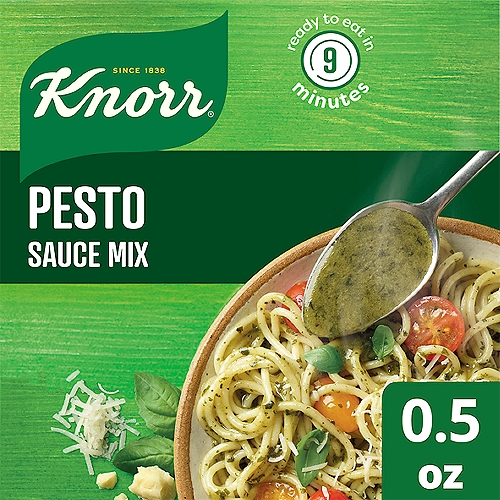 Knorr Sauce Mix Pesto 0.5 oz
**Please note: packaging may vary ** Is there anything we don't love about pesto? Herby, cheesy, nutty, super-savory--it packs the exact kind of flavor punch we crave at every meal. For our Knorr Pesto Pasta Sauce, our chefs took the classic Italian recipe, in all its basil-and-parmesan-flavored glory, and transformed it into an easy pasta sauce mix that will take just about any dish you can imagine to the next level. When it comes to the perfect vehicle for pesto sauce, you just can't beat good, old-fashioned pasta. Toss it in just as your noodles are freshly cooked, right after you've drained them, to really incorporate the flavor. Pile with plenty of grated Parmesan before serving. Heaven! Knorr Sauce Mix is made with no artificial flavors or added MSG, except those naturally occurring glutamates.

If weeknight pastas aren't your style, try brushing boneless, skinless chicken breasts with our Knorr Pesto Pasta Sauce before popping them into the oven. You'll instantly inject a bit of color while taking your white meat chicken from blah and dry to zesty and flavorful.

Our Sauce Mixes are fantastic whenever you're looking for a delicious meal topping in a pinch or for a simple dinner. With a wide range of sauce mixes to choose from, we're sure you'll find something to help you turn a simply wonderful dinner into a winning one. From a velvety, cream-based version of our Pesto Pasta Sauce to a buttery Béarnaise that's all but tailor-made for a medium-rare steak, our mixes will make every dish from your home kitchen taste like it came straight from a restaurant.