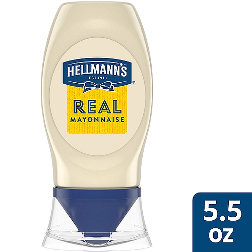 Hellmann's Real Mayonnaise, 5.5 oz
Hellmann's Real Mayonnaise Dressing is proudly made with real, simple ingredients like cage-free eggs (at least 50% in every pack), oil and vinegar. We know that to really ''Bring Out The Best,'' we need to do more than just taste great. That's why our delicious Blue Ribbon Quality Mayonnaise Sandwich Spread is made with real ingredients sourced from trusted American farms. Even after 100 years, we're still committed to using premium ingredients to craft the highest quality mayonnaise condiments. It's simple. We use the finest, real ingredients in Hellmann's Real Mayonnaise and sandwich spreads. In fact, we're on a mission to use 100% cage-free eggs and 100% responsibly sourced soybean oil by 2020, and we're pleased to say we're already well on our way. Our authentic mayonnaise condiment is rich in Omega-3-ALA (contains 650mg ALA per serving, which is 40% of the 1.6g Daily Value for ALA), and is also gluten-free and certified kosher. Hellmann's unique mayonnaise squeeze bottle, with clean lock cap and precision tip, lets you squeeze with ease, and gives you the control to get your mayonnaise exactly where you want it. It's the ideal condiment for spreading on sandwiches and wraps, grilling juicy burgers, mixing creamy dips, and preparing fresh salads and simple meals. Use it to make outrageously juicy meals like our Parmesan Crusted Chicken and Best Ever Juicy Burger, and even turn your Thanksgiving leftovers into a deliciously creamy meal with our Turkey Casserole. Hellmann's is known as Best Foods West of the Rockies. Discover our recipes, products, information about our souring, and more on our website, Hellmanns.com.