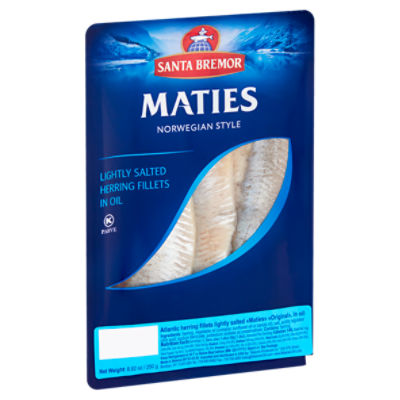 Santa Bremor Maties Norwegian Style Lightly Salted Herring Fillets in Oil, 8.82 oz