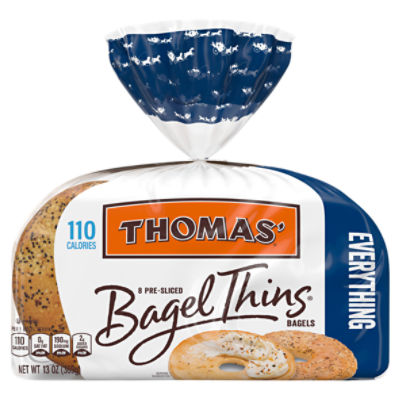 Thomas' Everything Bagel Thins, 8 count, 13 oz, 13 Ounce