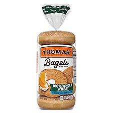 Thomas' 100% Whole Wheat Soft & Chewy Bagels, 6 count, 20 Ounce