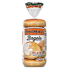 Thomas' Plain Made with Whole Grain, Bagels, 20 Ounce