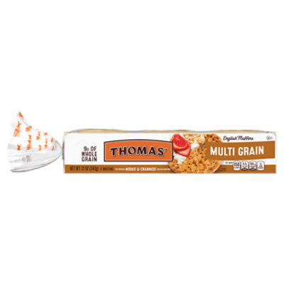 Thomas' English Muffins Whole Grain Multi Grain, 6 count, 12 oz