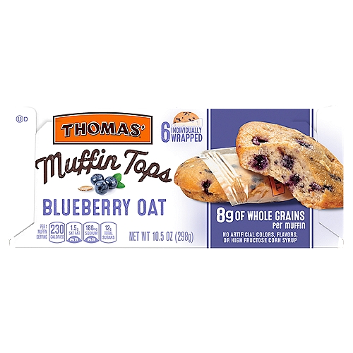 Thomas' Blueberry Oat Muffin Tops, 6 count, 10.5 oz