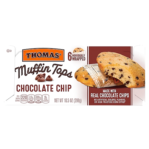 Thomas' Chocolate Chip Muffin Tops, 6 count, 10.5 oz