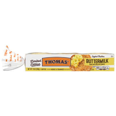 Thomas' Buttermilk English Muffins Limited Edition, 6 count, 13 oz, 13 Ounce