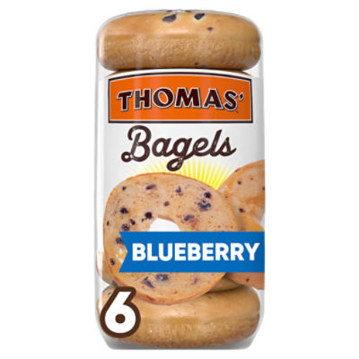 Thomas' Pre-Sliced Blueberry Bagels, 6 count, 18 oz