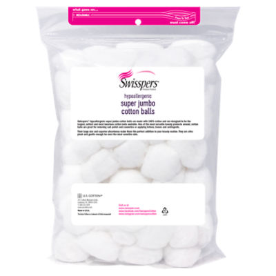  Swisspers Cotton Balls Jumbo Plus Size, 70 Count (Pack of 3) :  Beauty & Personal Care